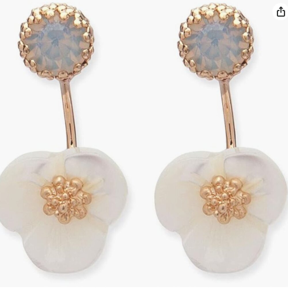 Lonna & Lilly Gold and White Flower Earrings
